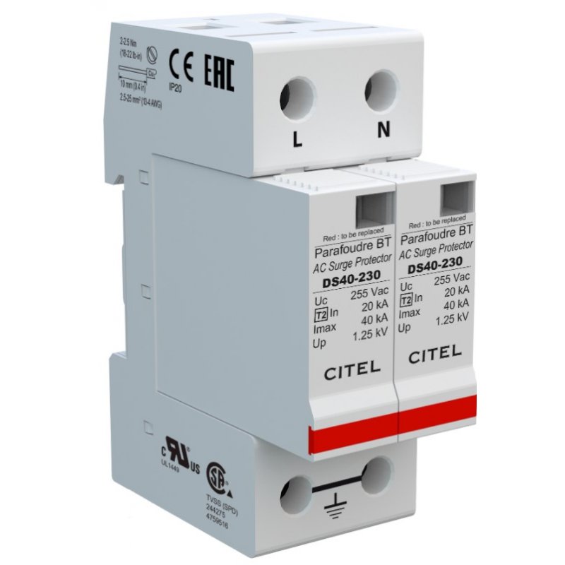 Obmedzovač prepätia CITEL AC 1-fázový T2 / C461501 DS42-230